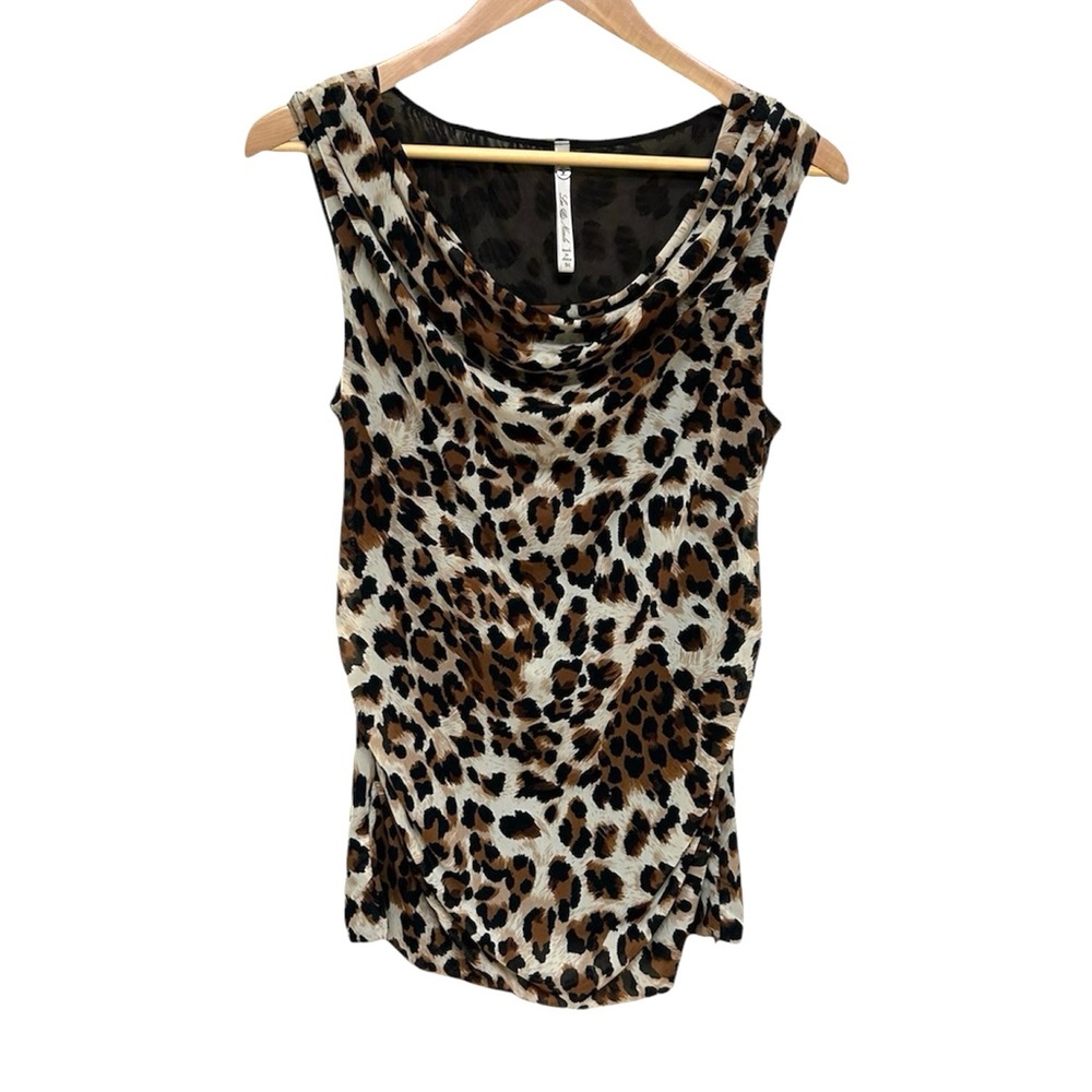 •NEVER WORN• Vintage Cowl Neck Leopard Sleeveless Top/Blouse/Tank Top